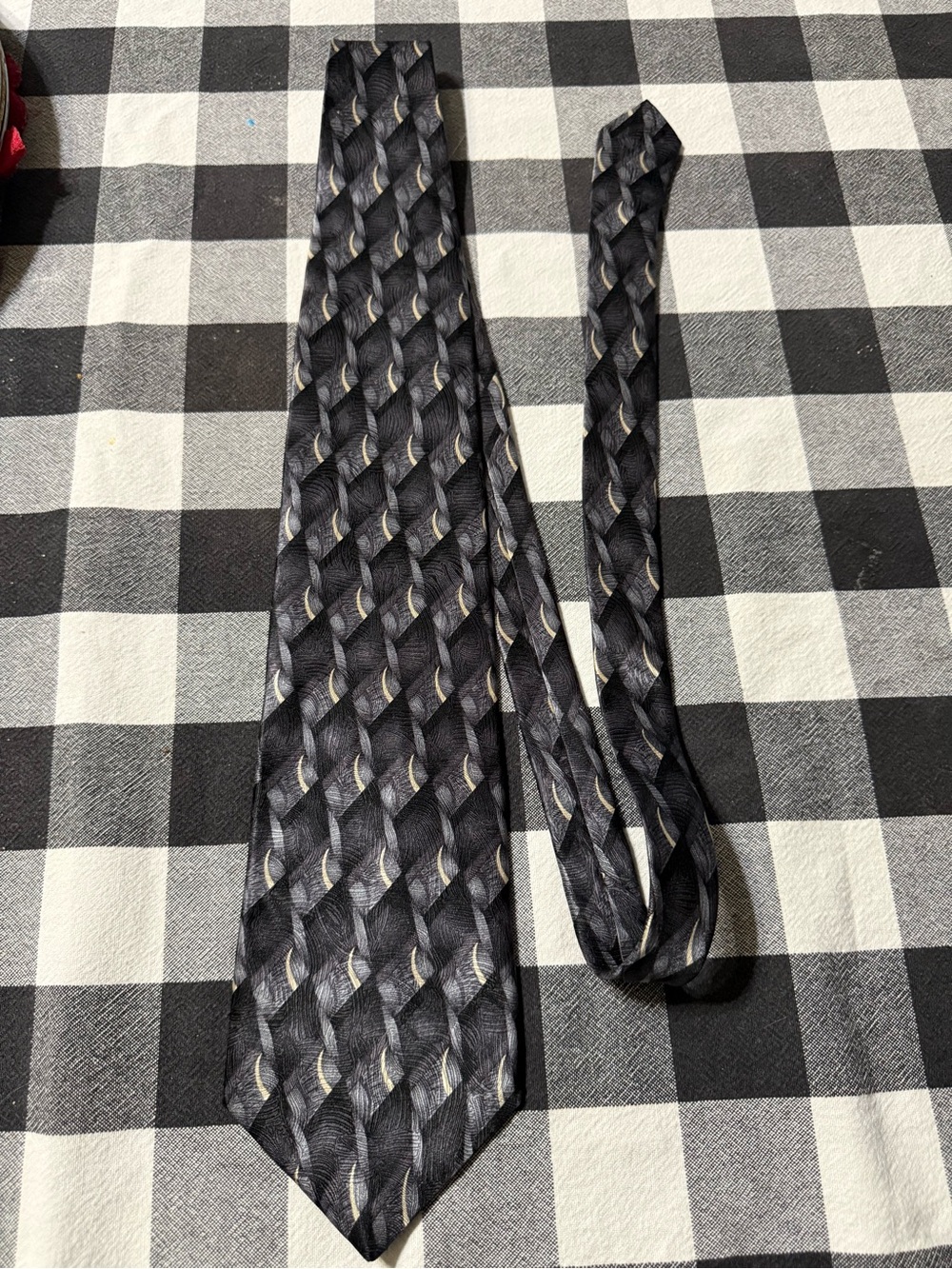 Haggar Black and Silver Patterned Men's Tie